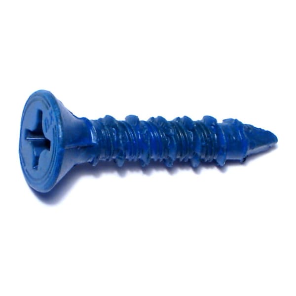 Red Head Tapcon Concrete Screw, 1/4" Dia., Flat, 1-1/4" L, Steel Blue Ruspert, 100 PK 08131 - main